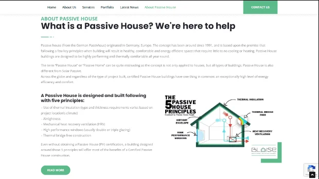 Blaise's five passive house principles explained on their site