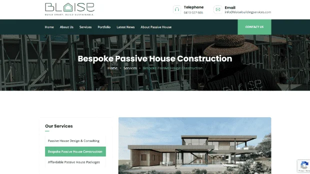 Blaise Building Services bespoke passive house construction page