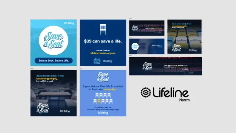 Lifeline Narrm Save a Seat campaign collateral grid