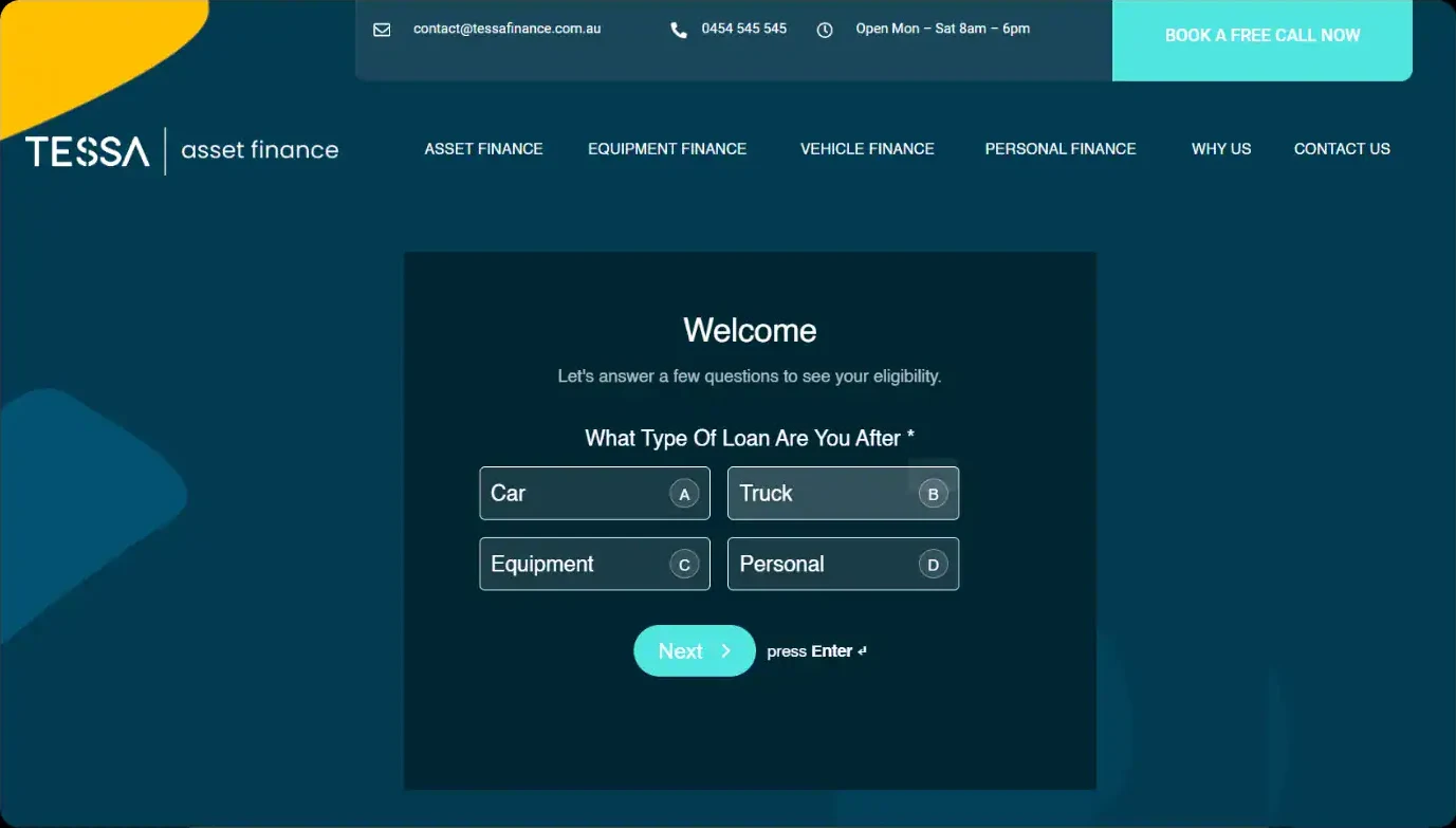 Tessa Finance website